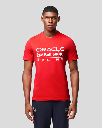 Oracle Red Bull Racing Unisex Large Front Logo Tee - Flame Scarlet - Red Bull Racing Logo Tee