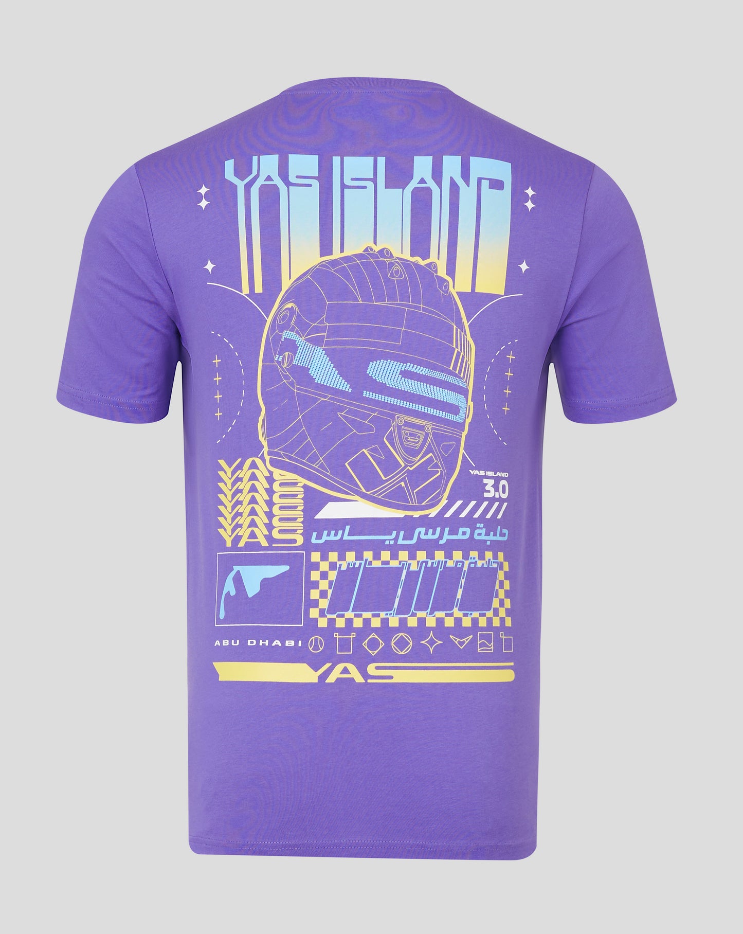 Yas Marina Circuit Outline Graphic T-shirt Short Sleeve Purple (Unisex)