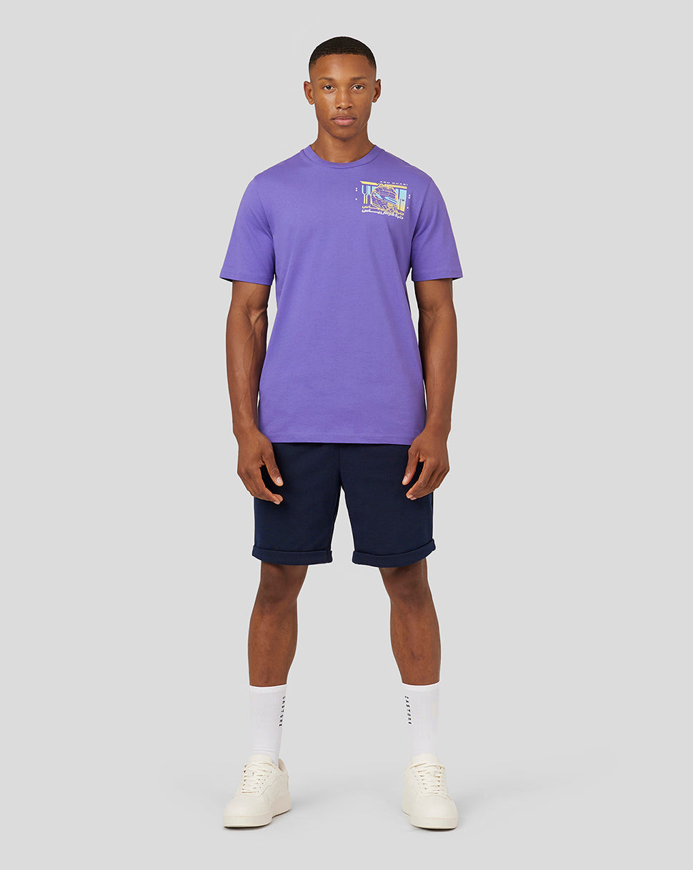 Yas Marina Circuit Outline Graphic T-shirt Short Sleeve Purple (Unisex)