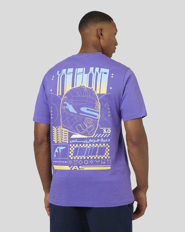 Yas Marina Circuit Outline Graphic T-shirt Short Sleeve Purple (Unisex)