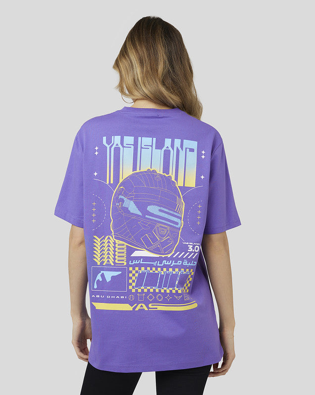 Yas Marina Circuit Outline Graphic T-shirt Short Sleeve Purple (Unisex)